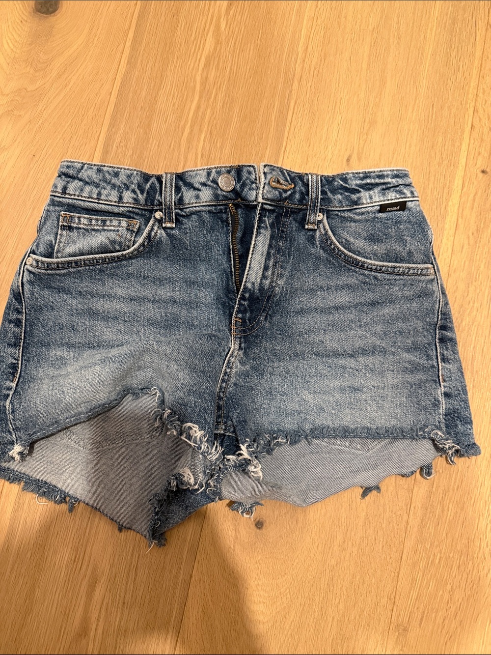 Mavi Denim Frayed Hem Women's Shorts - Blue